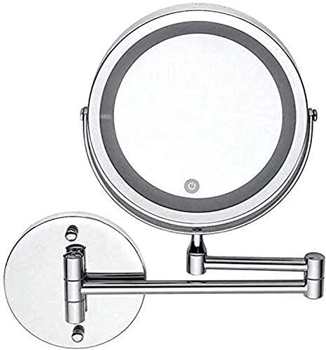 WQERLC Specchio Parete, Specchi Home Led Ingrandimento 10X Montaio Parete per Bagno Vanity Rasatura 360 ° Ruotabile da Tav...