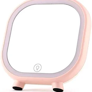 WQERLC Specchio Parete, Specchi Trucco, Desktop con Altoparlante Led Ricarica da Tavolo Portatile Cosmetico da Tavolo, Spe...