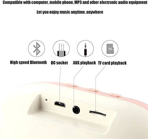 WQERLC Specchio Parete, Specchi Trucco, Desktop con Altoparlante Led Ricarica da Tavolo Portatile Cosmetico da Tavolo, Spe...