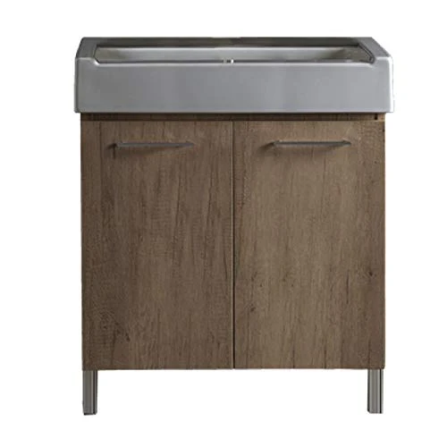 MOBILE LAVATOIO CON LAVABO CERAMICA 2 ANTE Olmo Montano - LxP 75x50 cm XILON