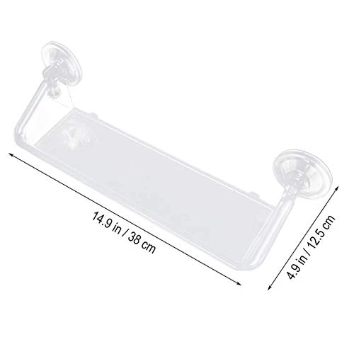 Yardwe Trasparente Mensola da bagno con ventosa Scaffale da muro con doccia non forato (42,8 x 12 x11cm)