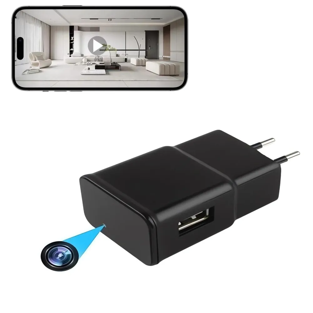 ZHODADA Mini Telecamera Spia, 1080p WiFi Microcamere Spia Telecamera Nascosta Senza Fili Caricatore USB Videocamere con Vi...