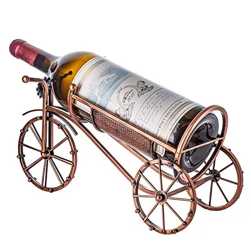Portabottiglie singolo ferro, portabottiglie decorativo da pavimento per carrozza romana, decorazione di mobili/ / 33.5×12...