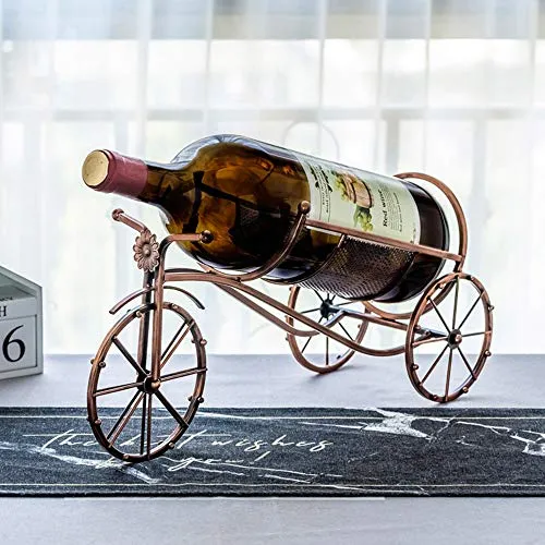 Portabottiglie singolo ferro, portabottiglie decorativo da pavimento per carrozza romana, decorazione di mobili/ / 33.5×12...