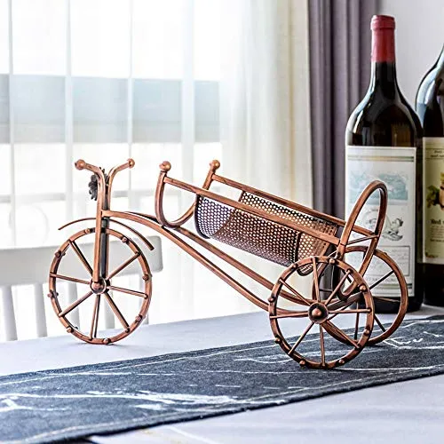 Portabottiglie singolo ferro, portabottiglie decorativo da pavimento per carrozza romana, decorazione di mobili/ / 33.5×12...