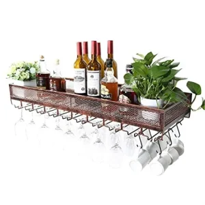 ZYLZL Portabottiglie, Parete, Bar, Ristorante, Portabottiglie, Metallo, Portabottiglie Ferro Europeo,Bronzo,60 * 35 cm
