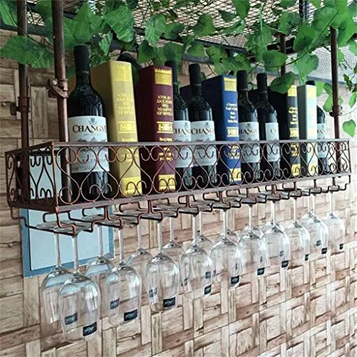 ZYLZL Portabottiglie per Vino, Bar, Ristorante, Sospensione, Portabicchieri da Vino, Portabottiglie da Vino da Appendere S...