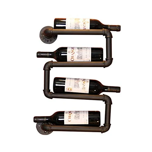 ZYLZL Portabottiglie per Vino, Parete, Bar, Ristorante, Portabottiglie per Vino, Metallo, Espositore da Parete Industriale...