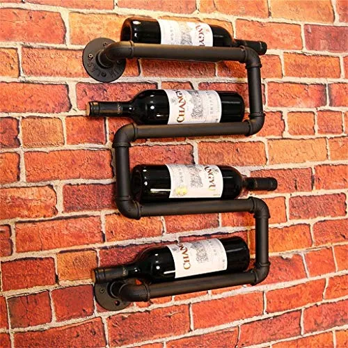 ZYLZL Portabottiglie per Vino, Parete, Bar, Ristorante, Portabottiglie per Vino, Metallo, Espositore da Parete Industriale...