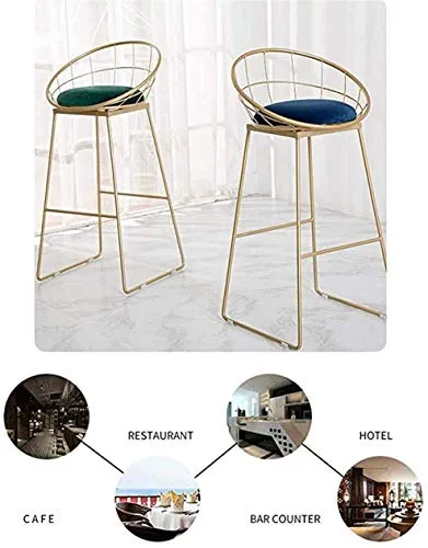 ZYLZL Sedia da Bar, Caffetteria, Ristorante, Sgabello da Bar, 25 ', 29' Metallo, Sgabello da Cucina con Sedile Velluto per...