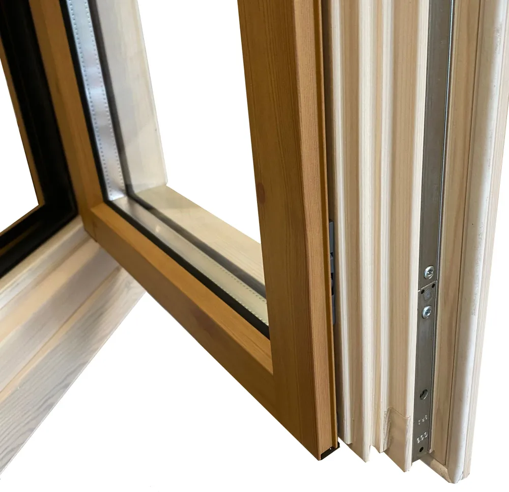 Finestra LEGNO MORDENZATO/ALLUMINIO RAL 2 ante con sottoluce fisso 100x160