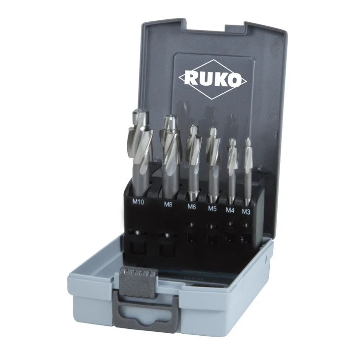 RUKO Set di svasatori piatti DIN 373 M3-M10 medio per foro passante ( 4000601844 )