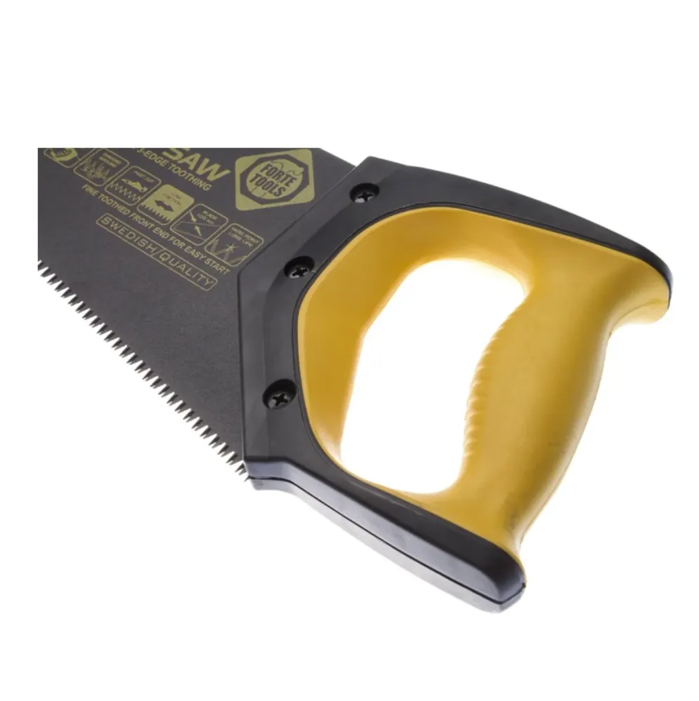FORTE Tools Seghetto mano nero 55 cm - 9 TPI - Seghetto premium - seghetto classico con impugnatura ergonomica gomma, segh...
