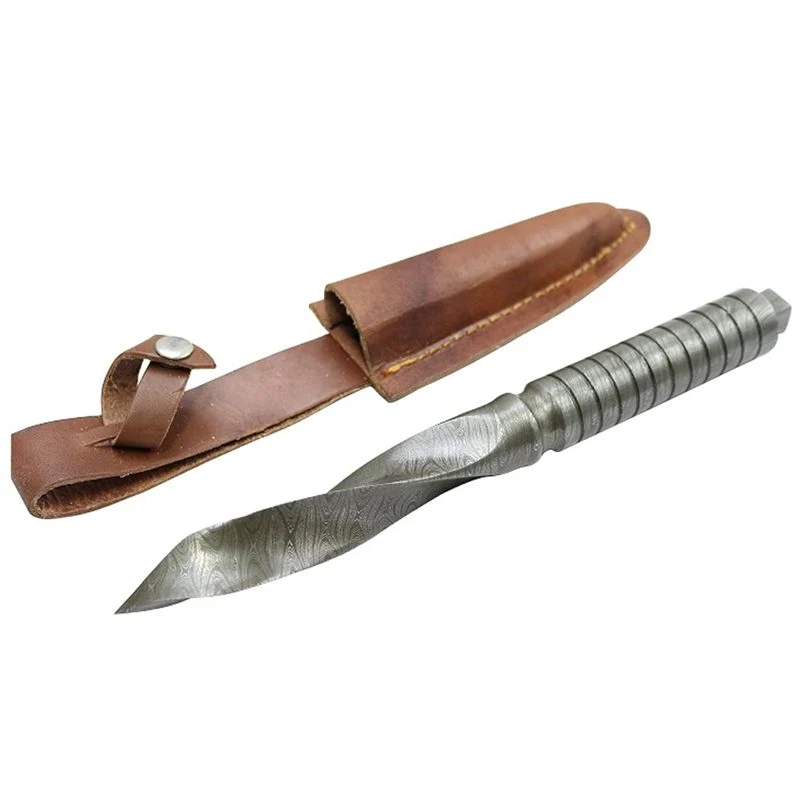 Bottone Pressione Scomparsa Bone Edge - 10″ Damascus Full Tang Hand Forged Hunting Knife