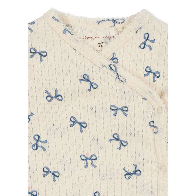 Inossidabile Konges Sløjd Minnie Body - Neonato - GOTS - Fiocco/Blu