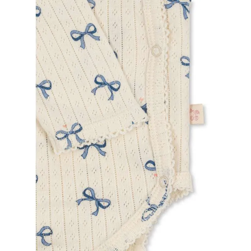 Inossidabile Konges Sløjd Minnie Body - Neonato - GOTS - Fiocco/Blu