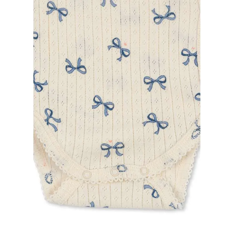 Inossidabile Konges Sløjd Minnie Body - Neonato - GOTS - Fiocco/Blu