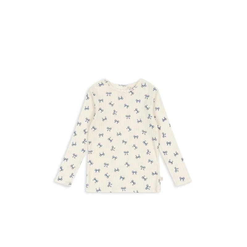 Konges Sløjd Blusa Minnie - GOTS - Bow/Blu Set da 10 Pezzi con Utensile