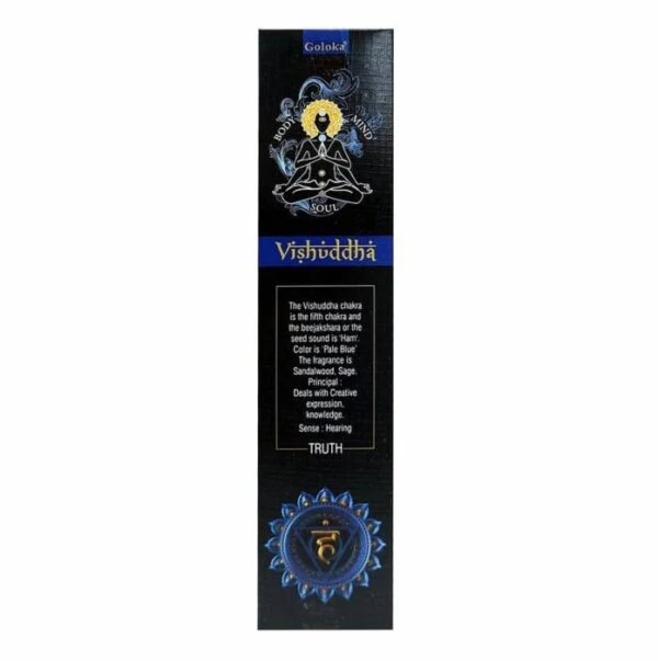 Certificato CE Goloka Chakra - Vishuddha (Truth) Incense Sticks 15g