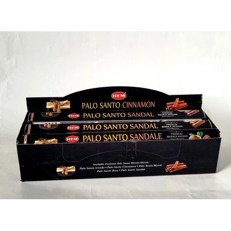 Gancio di Sicurezza HEM Incense Sticks - Palo Santo Cinnamon 9″ Incense Sticks – Hex Box (20g)