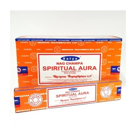 Gancio di Sicurezza Satya Nag Champa - Spiritual Aura Incense Sticks 15g