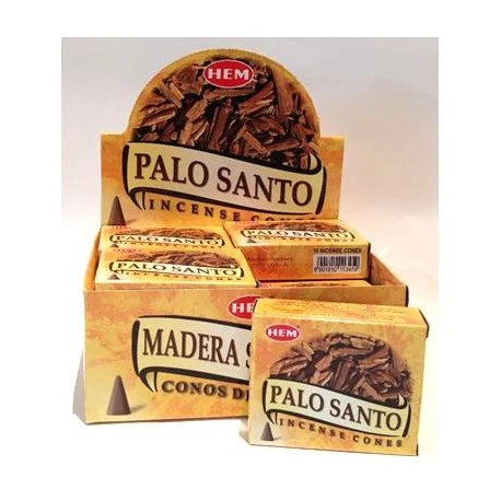 HEM - Palo Santo Incense Cones (10 Cones) Heavy Duty | Resistente agli Agenti Atmosferici