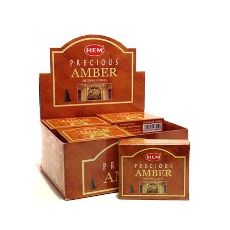 HEM - Precious Amber Incense Cones (10 Cones) - Con Garanzia