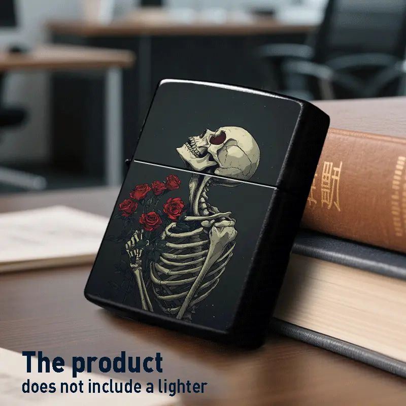 Bottone Pressione per Tessuti Spessi Gothic Skeleton Rose Metallico Lighter Shell