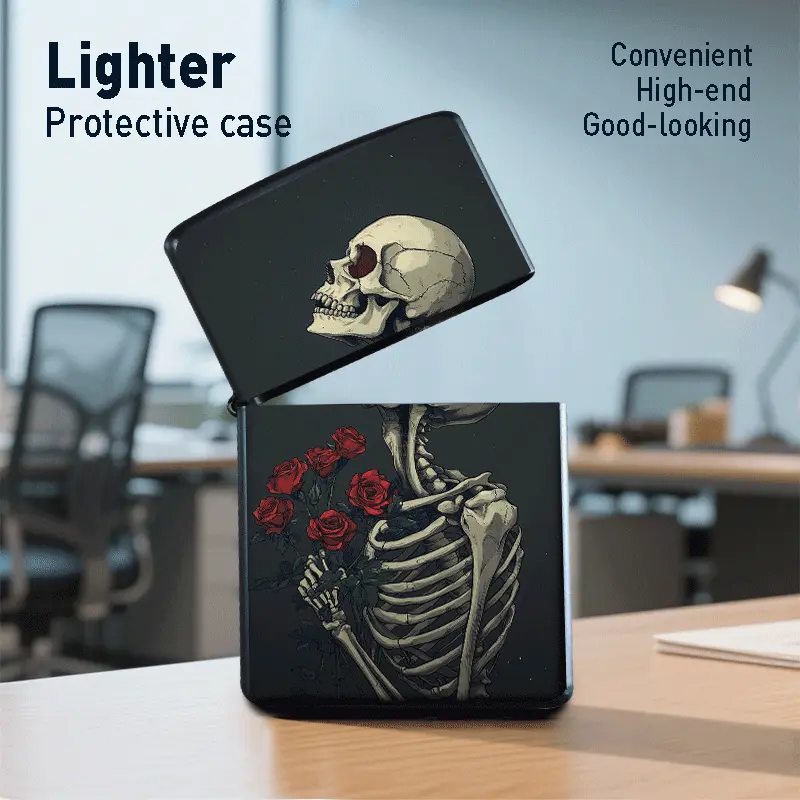 Bottone Pressione per Tessuti Spessi Gothic Skeleton Rose Metallico Lighter Shell