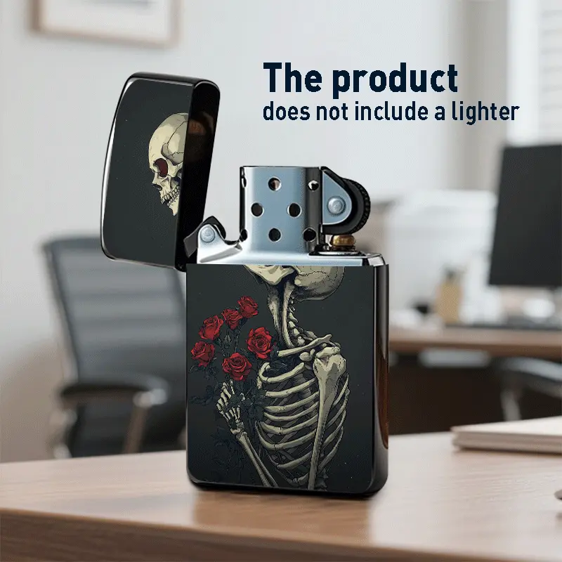 Bottone Pressione per Tessuti Spessi Gothic Skeleton Rose Metallico Lighter Shell