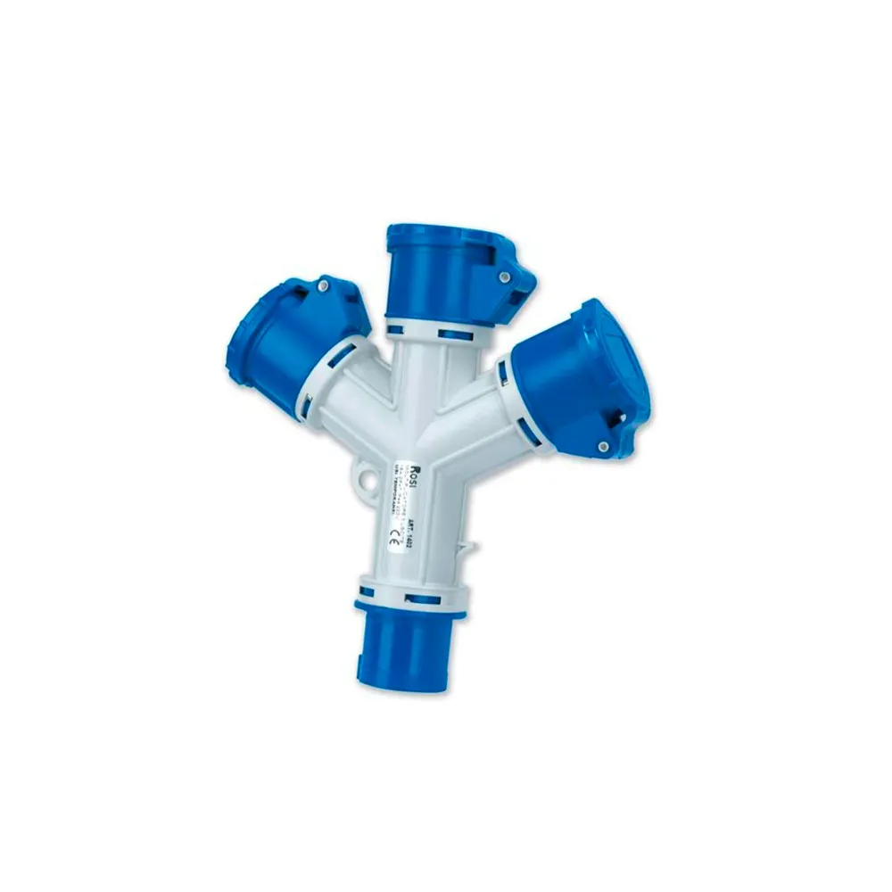 Certificato CE Industrial adapter Mobile multiplier 3 outputs IP44 16A 2P+E 220V Online