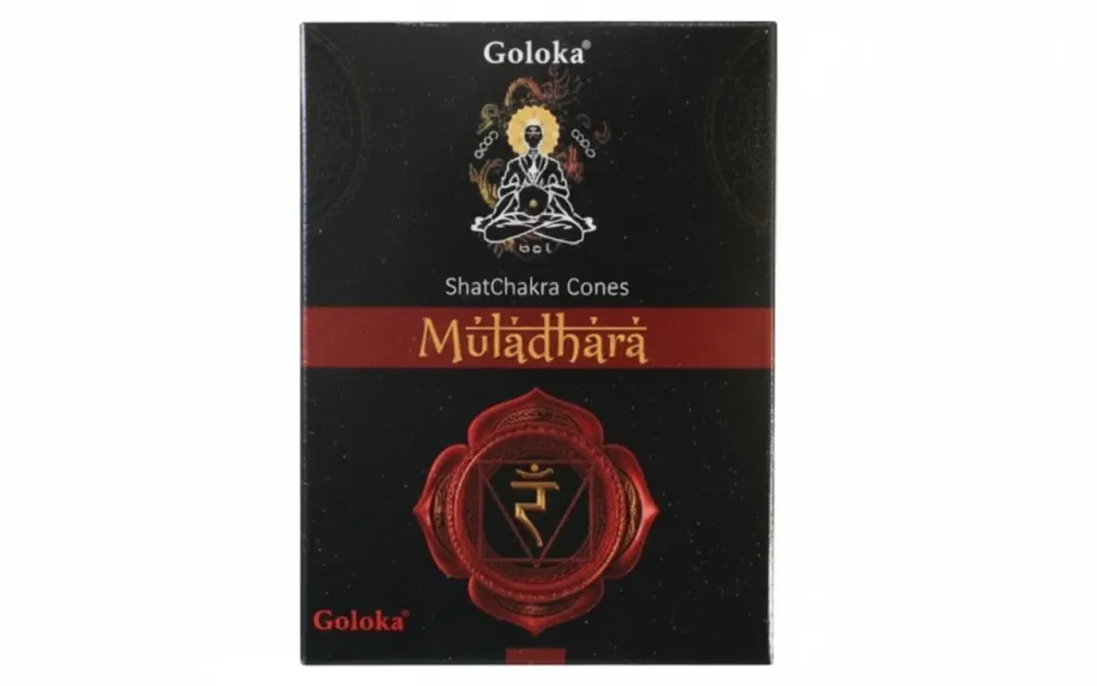 Goloka Chakra - Muladhara (Root) Incense 10 Cones con Anello di Rinforzo