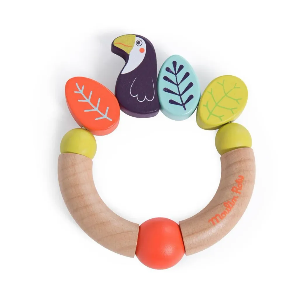 Inossidabile sonaglio legno tucano Moulin Roty
