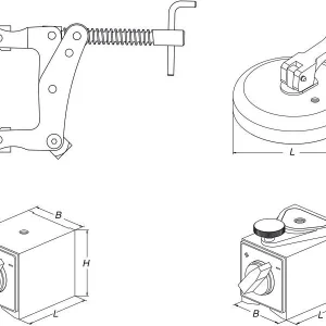 Gancio Regolabile Altezza Magnete HoldTec on / off con regolazione ottimo HT3678DG