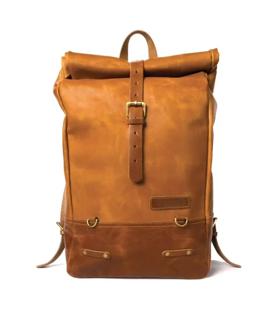 Gancio di Sicurezza Vintage Motorcycle Backpack Vecchio stile Tan - Trip Machine