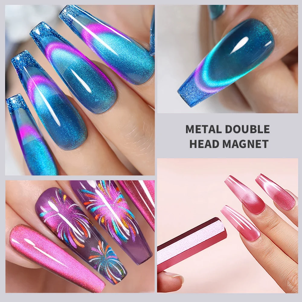 Metallo Double-Head Magnetic Nail Pen Set da 5 Pezzi