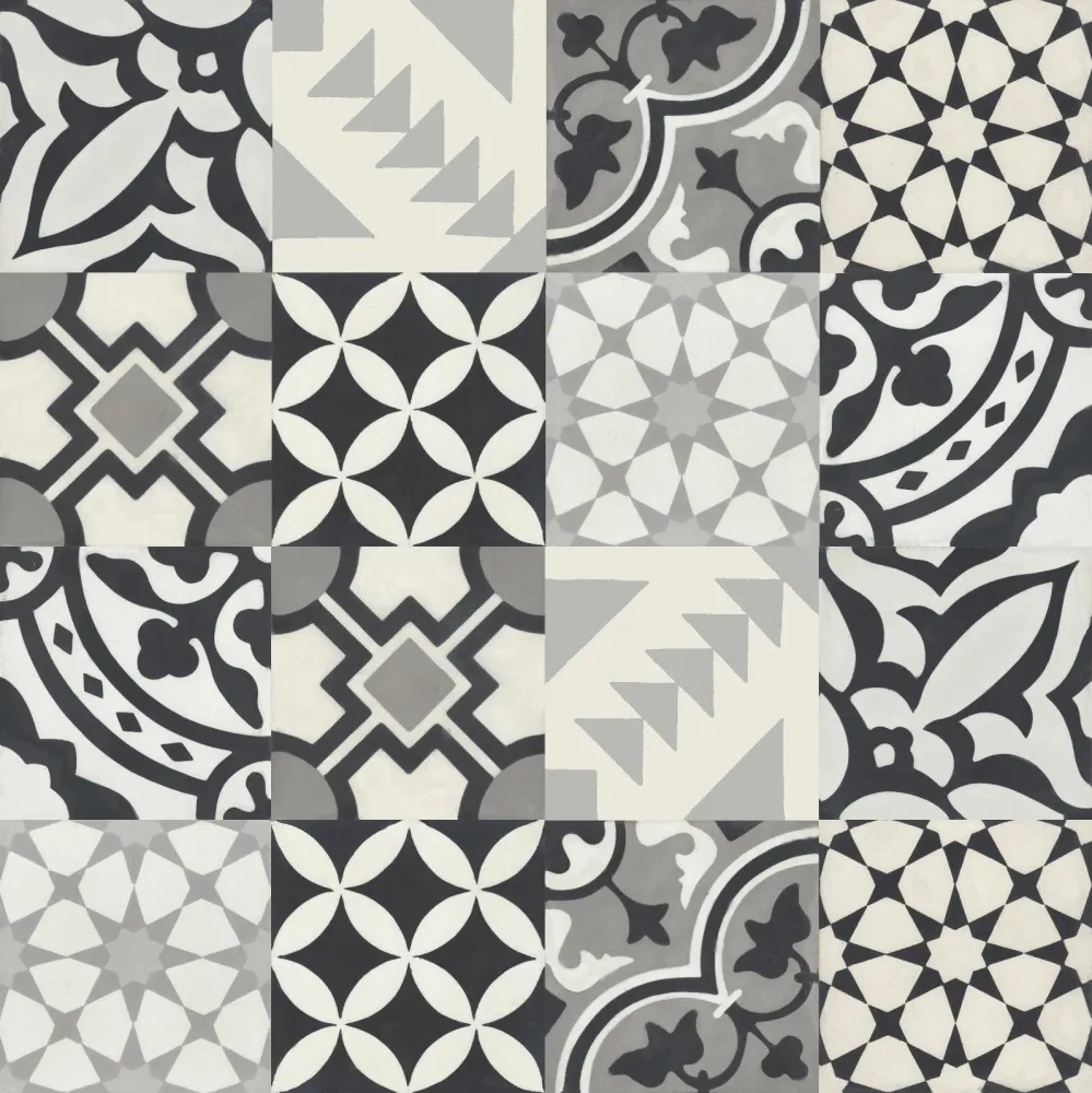 Mosaic Montage Monochrome - 8" Square Cement Tile per Carichi Fino 500kg
