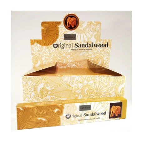 Nandita - Iniziale Sandalwood Incense Natural & Organic Hand-rolled Masala Incense Sticks 15g
