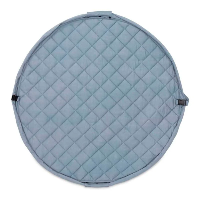 Play & Go Soft Ecologico - 2-i-1 Opbevaringstæppe/Legetæppe - Dusty Blue per Carichi Fino 500kg