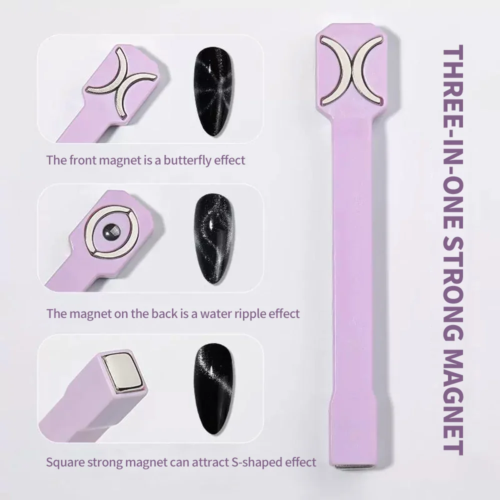 Three--One Solido Nail Art Magnet con Anello Snodato