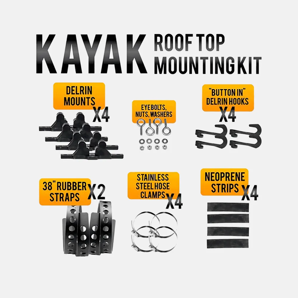 Kit di montaggio sul tetto del supporto per portapacchi per kayak Quick Fist da 950 mm