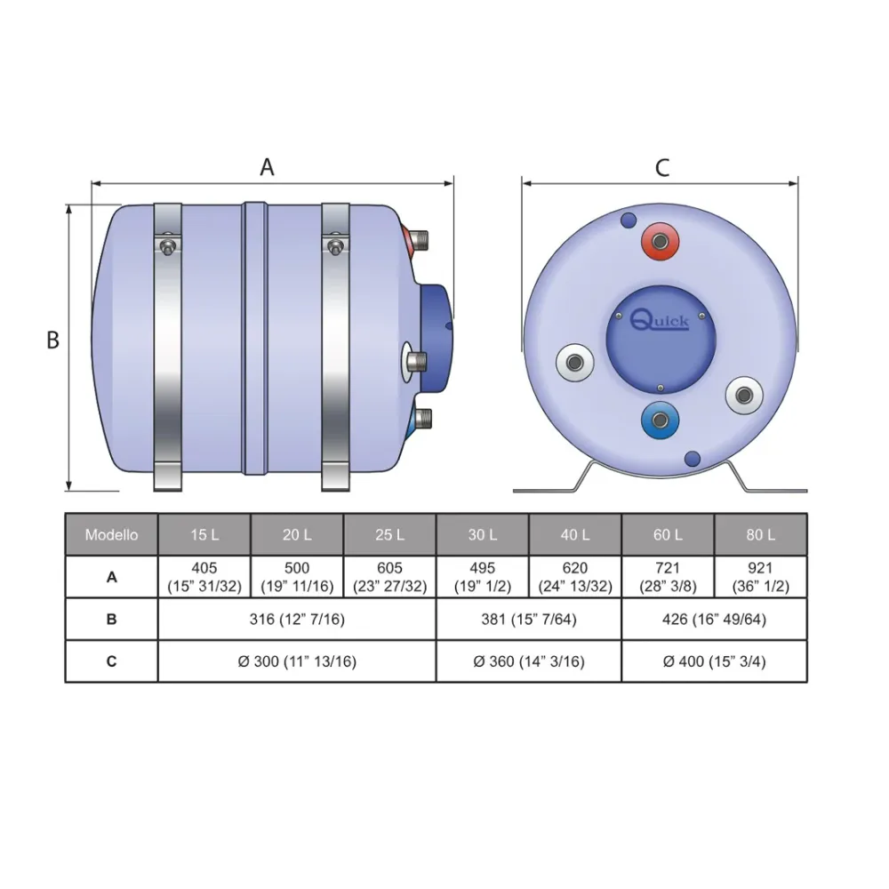 QUICK BOILER B3 40L CON SCAMBIATORE 1200W