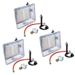Rothenberger Industrial Set 3x Riscaldatori gas Eco Piezo ( 3x 35985 ) 2,7 kW - 4,2 kW per bombole di gas propano 5 kg e 1...