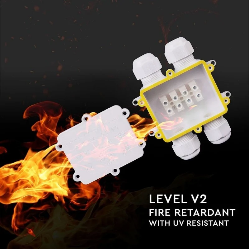 SKU 5983 VT-871 V-TAC Scatola di Derivazione con 4 Terminali 8-12mm Colore Bianco IP68