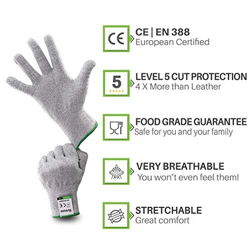 Twinzee® Guanti Anti Taglio - Protezione di Livello 5 ad Alte Medium