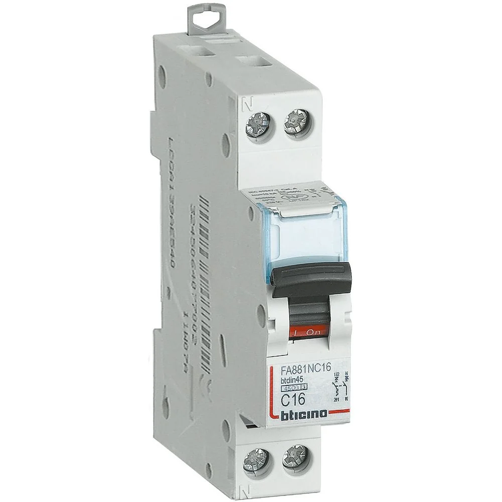 INTERRUTTORE MAGNETOTERMICO MODULARE BTDIN45 1P+N BTICINO FA881C25