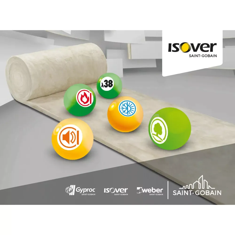 Isover - Par Phonic lana vetro rotoli per isolamento termico e acustico cm. 4,5