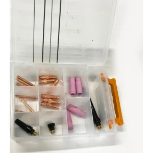 Cassetta ricambi torcia tig 17 18 26 con elettrodi oro (24 pz)