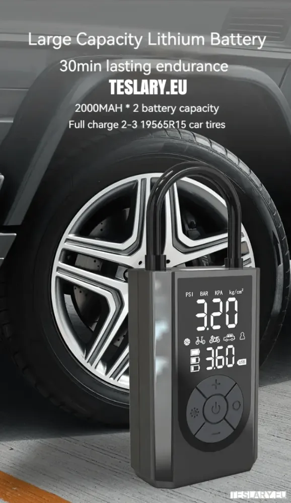 Compressore del pneumatico batteria portatile per Tesla Modello 3 y s x - 2000 mAh
