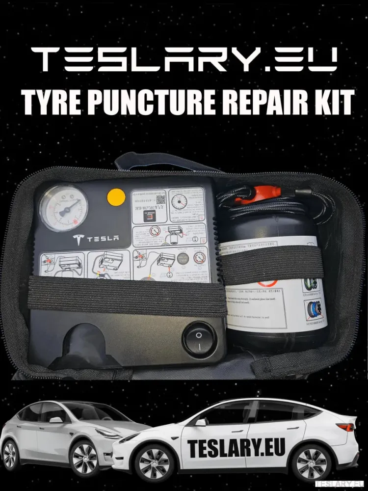 Kit di riparazione della puntura del pneumatico con compressore e borsa